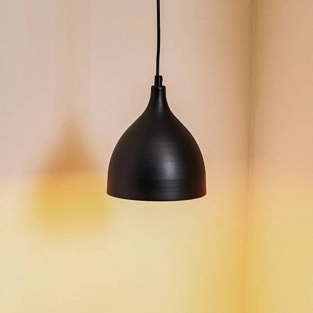 Luminex Lampada a sospensione Nanu in metallo nero 1 luce