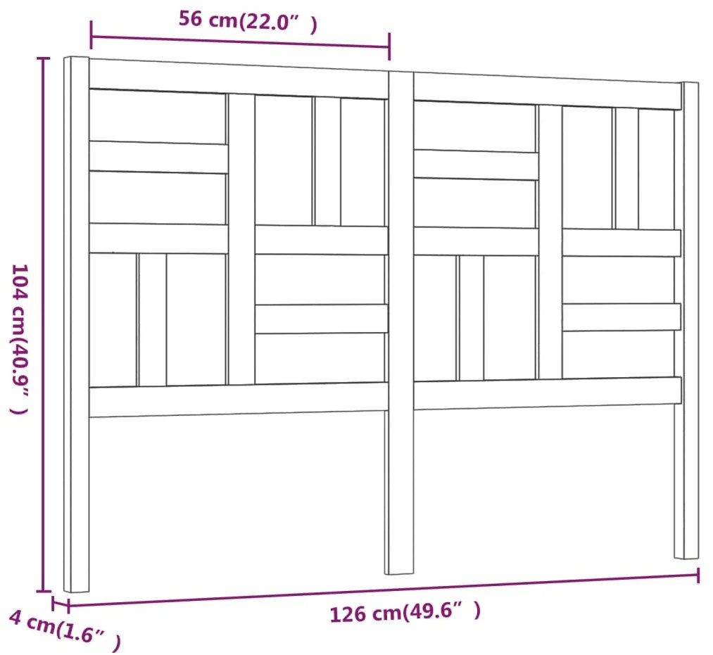 Testiera per Letto Bianca 126x4x104cm in Legno Massello di Pino