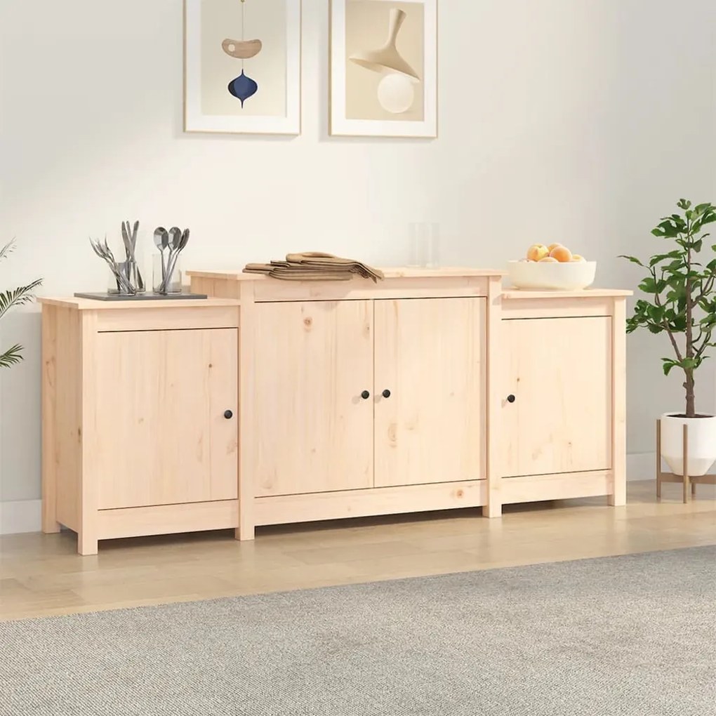 Credenza 164x37x68cm in legno massello di pino