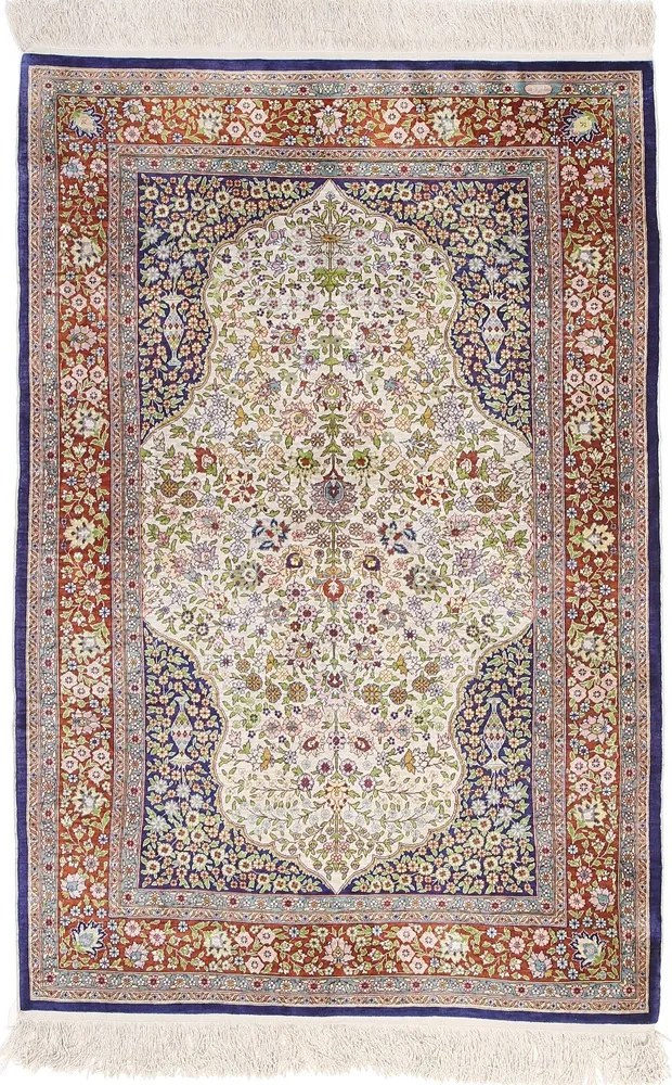 Hereke Tappeto orientale 140 x 90 Rosa (Tacchino) Annodato A Mano