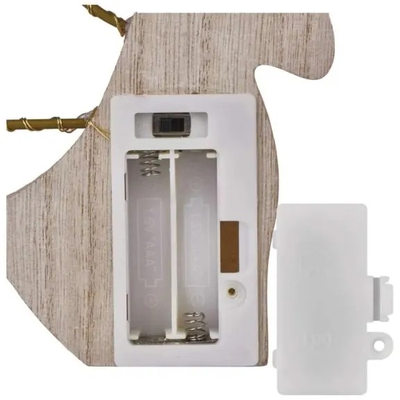 Decorazione natalizia a LED, 8 LED, alimentata da 2 batterie AAA — Angelo