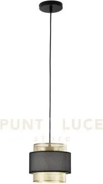 Lampadario a sospensione lounge singolo pendente oro e nero in meta...