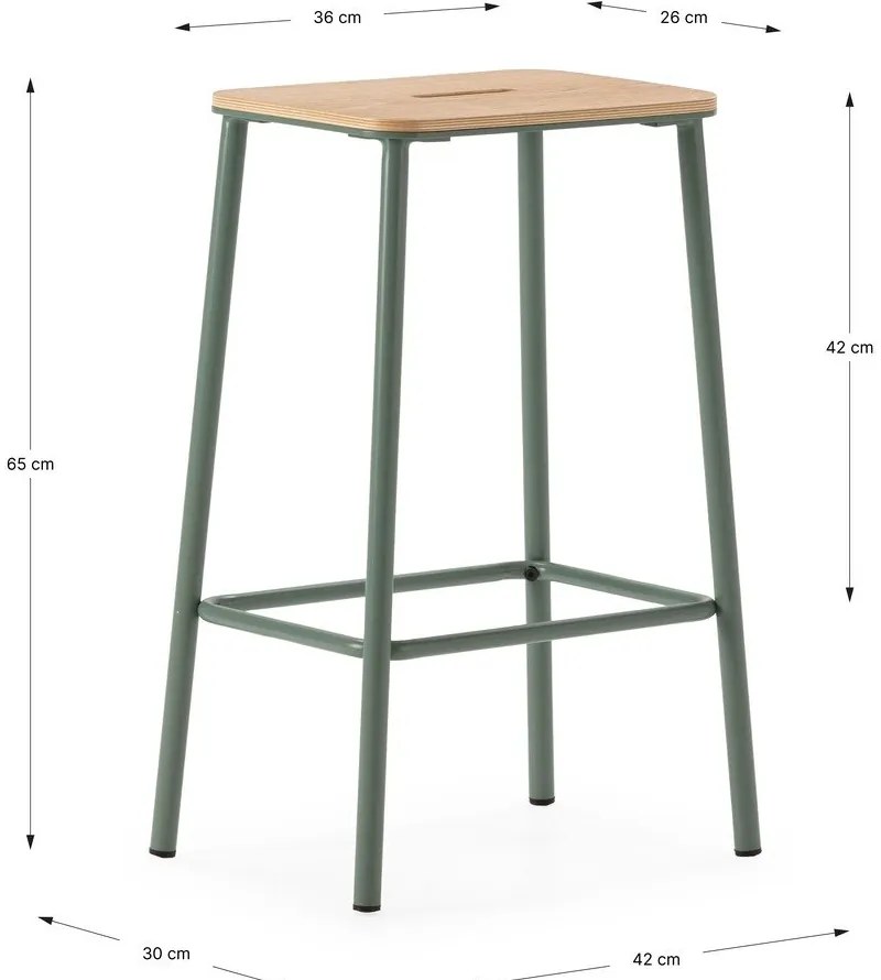 Set di sedie da bar verde 2 pz (altezza della seduta 65 cm) Abba – Marckeric