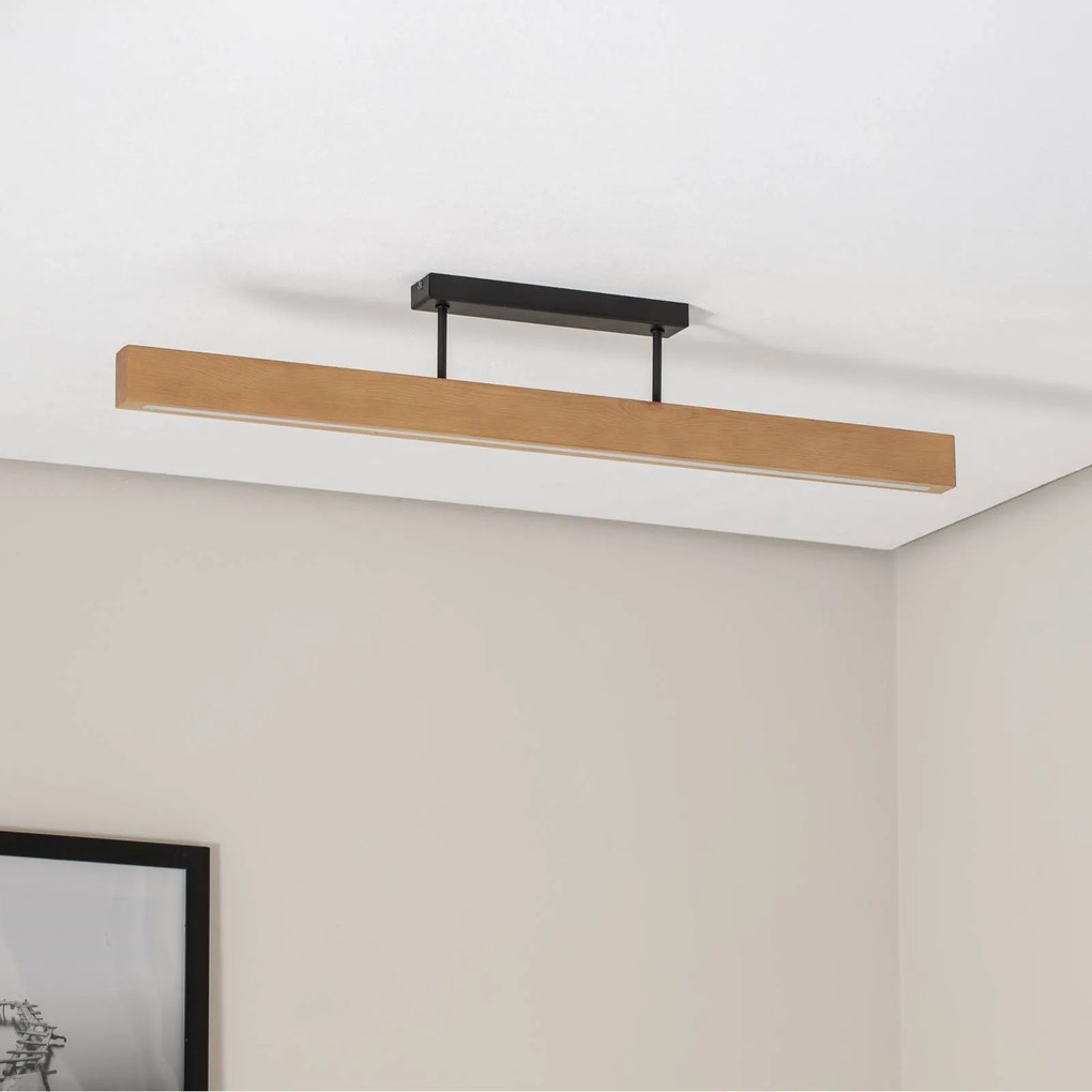 TK Lighting Lampada da soffitto in legno LED Teo, pino, 96 cm, 3000 K