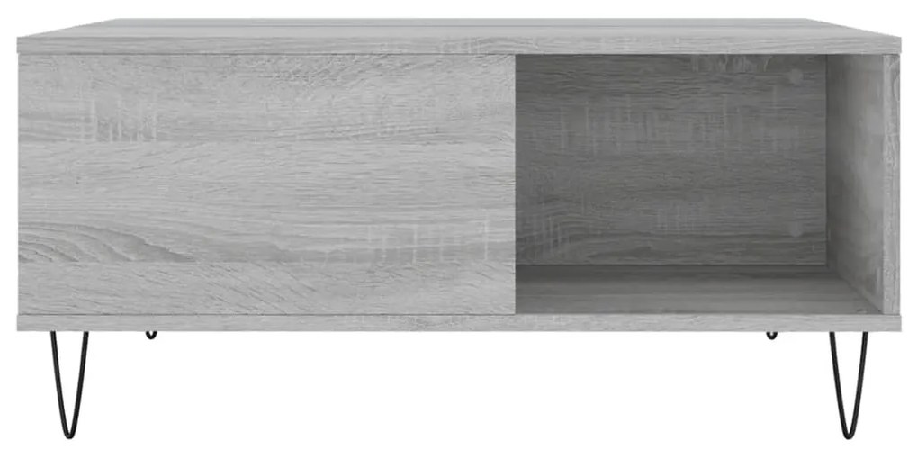 Tavolino salotto grigio sonoma 80x80x36,5 cm legno multistrato