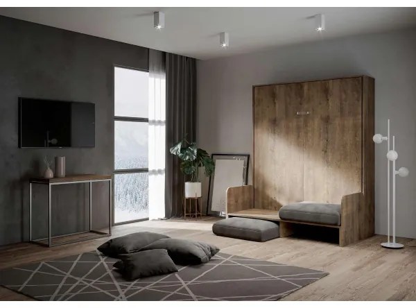 Letto matrimoniale a scomparsa 160 cm Noce KENTARO SOFŔ