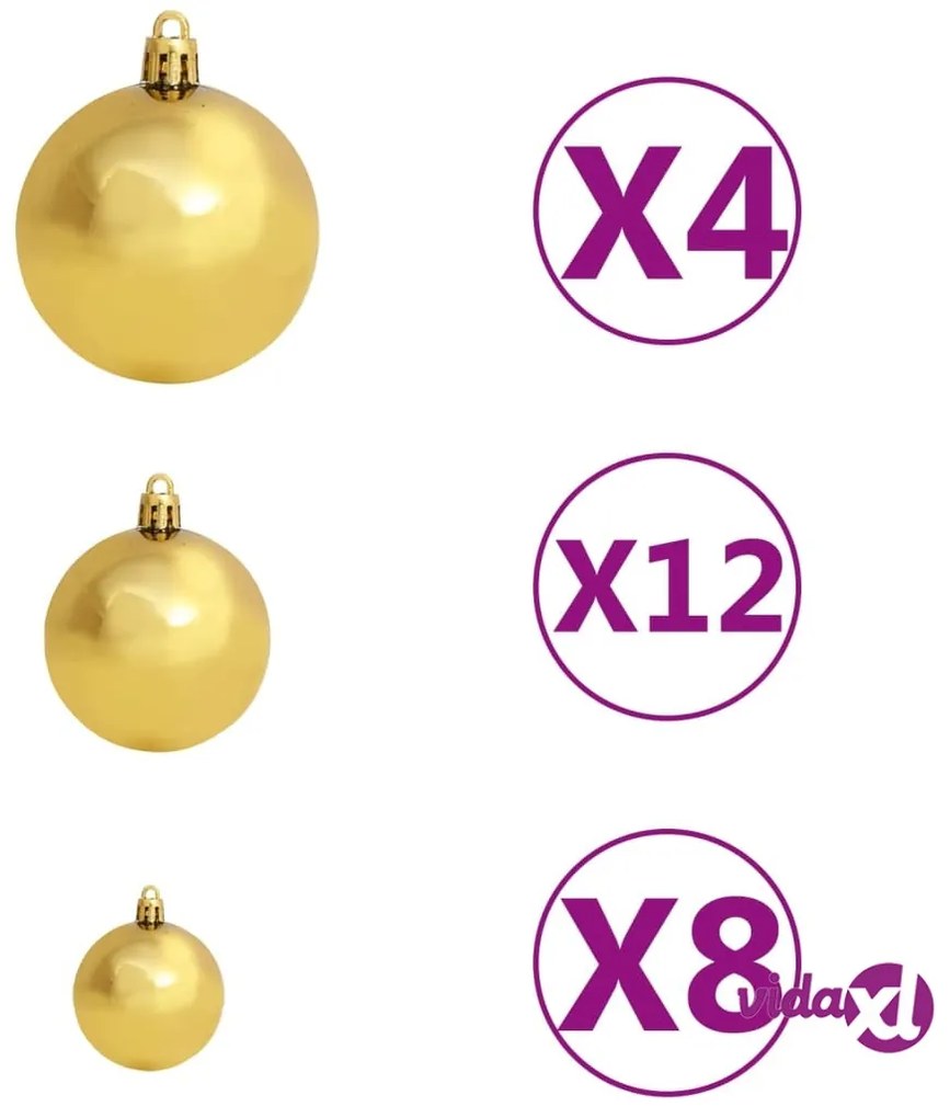 vidaXL Set Palline di Natale 100 pz 3/4/6 cm Marrone/Bronzo/Oro