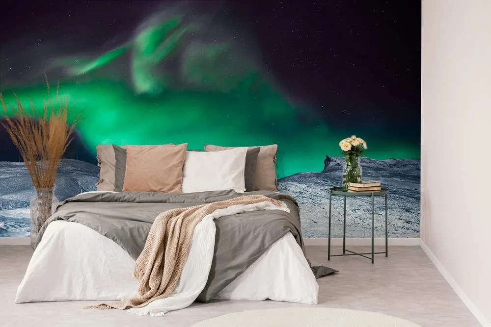 Carta da parati – Aurora boreale nel cielo