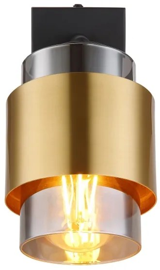 Globo 15560-1 - Faretto da parete MILLEY 1xE27/40W/230V nero/ottone