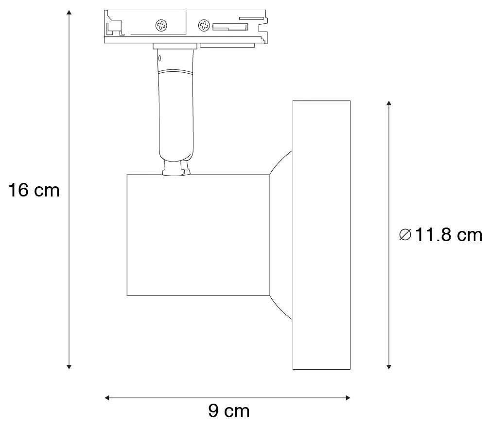 Faretto da binario moderno monofase nero AR111 - Jeany