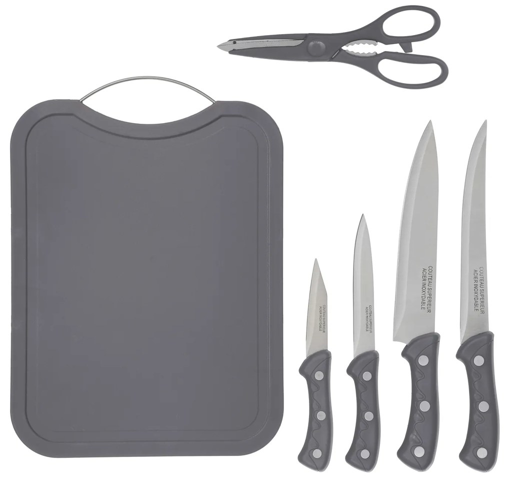 Set 4 coltelli con tagliere e forbici