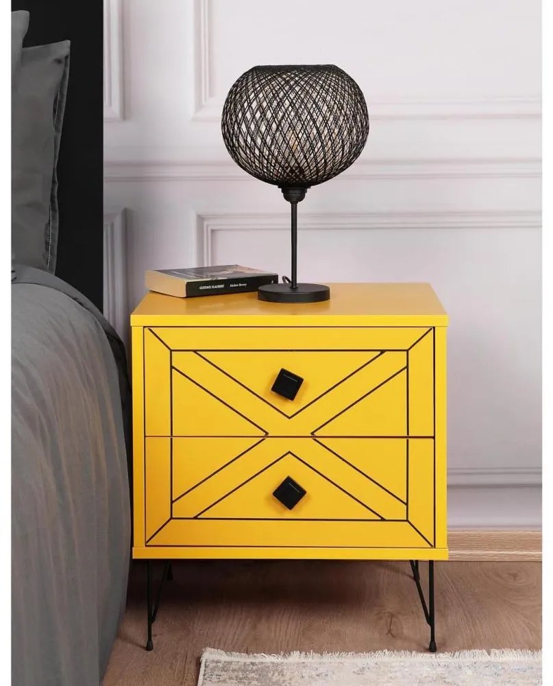Comodino LUNA 55x50 cm giallo