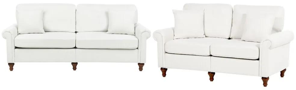 Set di divani tessuto bianco a 5 posti GINNERUP Beliani