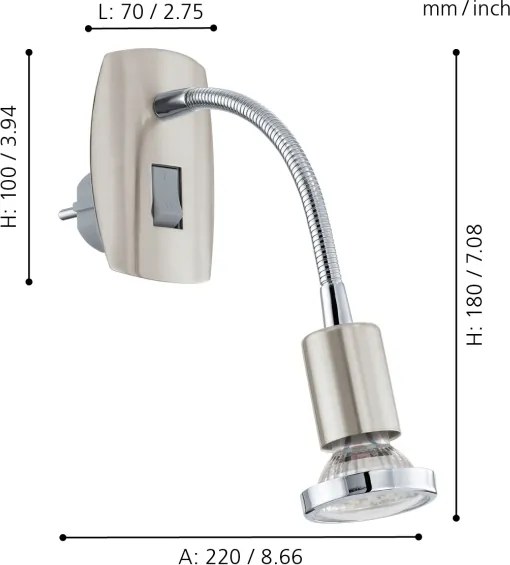 Eglo 902366 - Lampada LED a spina MINI 1xGU10/2,8W/230V cromo opaco