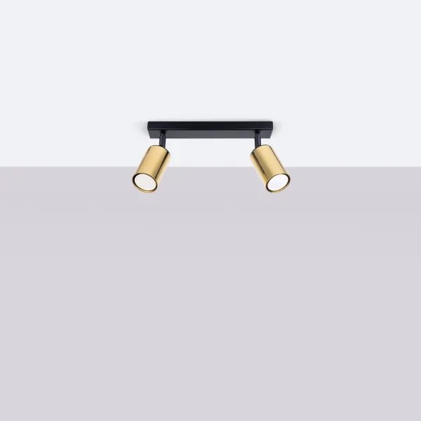 Sollux SL.1383 - Faretto WINX 2xGU10/10W/230V nero/oro