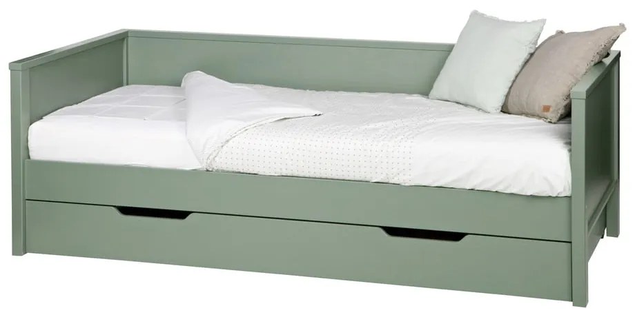 Cassetto inferiore verde per letto , 200 x 90 cm Nikki - WOOOD