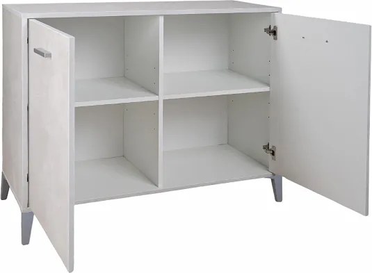 Madia in Legno 2 Ante 110x45 cm Drexa Cemento Spatolato