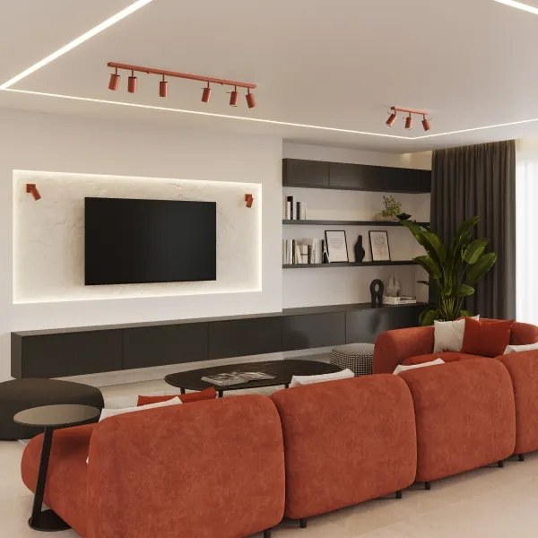 Sollux SL.1508 - Faretto RING 3xGU10/10W/230V rosso