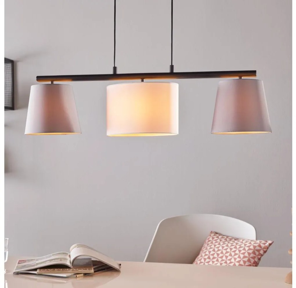 Eglo 55207 - Lampadario a sospensione con filo ALMEIDA 3xE14/25W/230V grigio