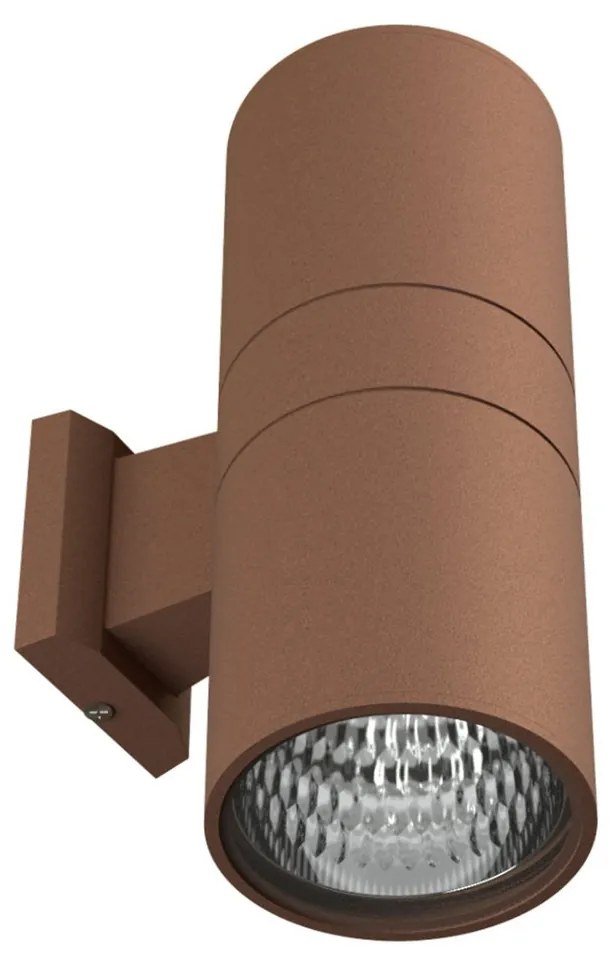 Applique Cilindrica Bidirezionale XL IP54 Con 2 basi E27 - Corten