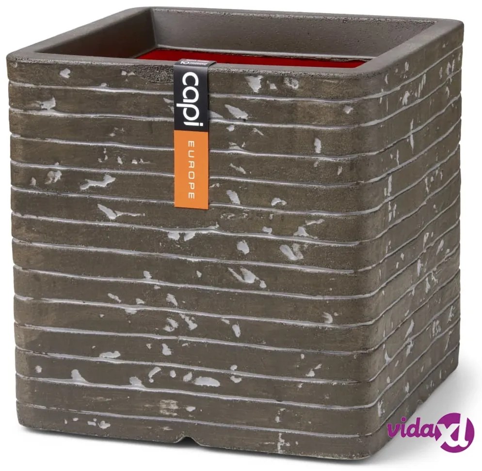 Capi Vaso Nature Row Quadrato 40x40x40 cm Verde Oliva