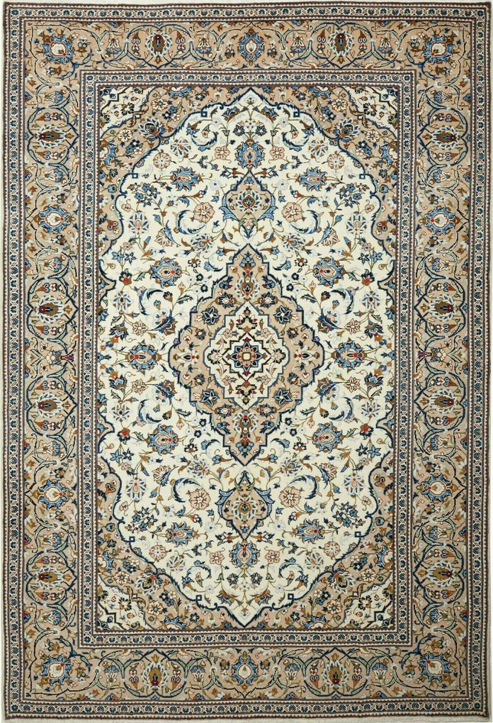 Kashan Tappeto persiano 200x300 Beige (Iran) Annodato A Mano