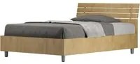 Letto 1 Piazza e Mezzo 120x190 cm con Rete Ankel Testata Doghe Inclinata Quercia