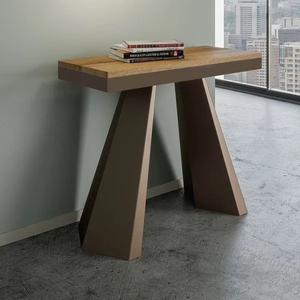 Consolle 90x40 cm allungabile a 300 cm DIAMANTE EVOLUTION Quercia Natura telaio Orso