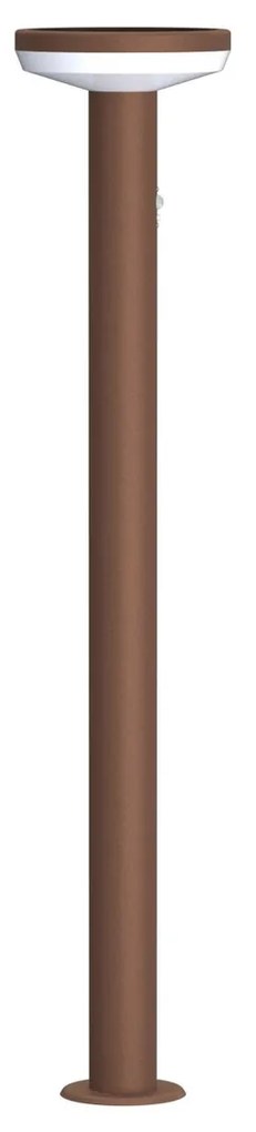 Paletto da giardino Solare Corten 80cm con Sensore Mov. e Picchetto Colore Bianco Naturale 4.000K
