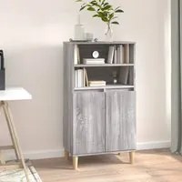 Credenza Grigio Sonoma 60x36x110 cm in Legno Multistrato 821226