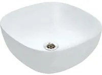 Lavabo da appoggio in ceramica bianca lucida cm 40x40