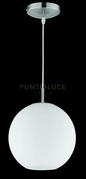 Moon sospensione sfera vetro bianca d.25cm 1 luce attacco e27