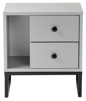 Comodino GLIMMER 50x45,2 cm grigio/nero