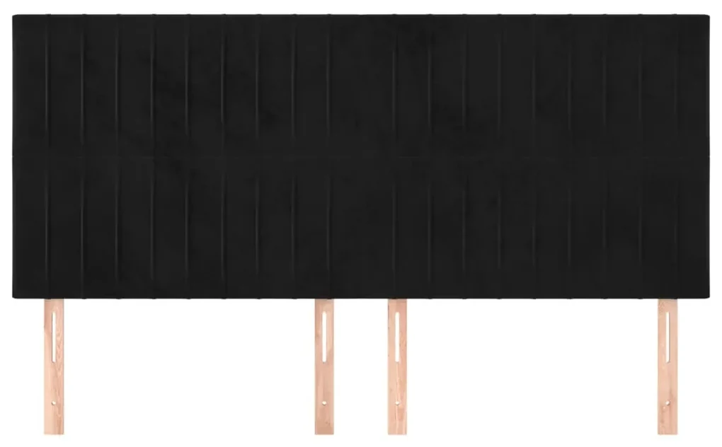 Testiere 4 pz nere 100x5x78/88 cm in velluto