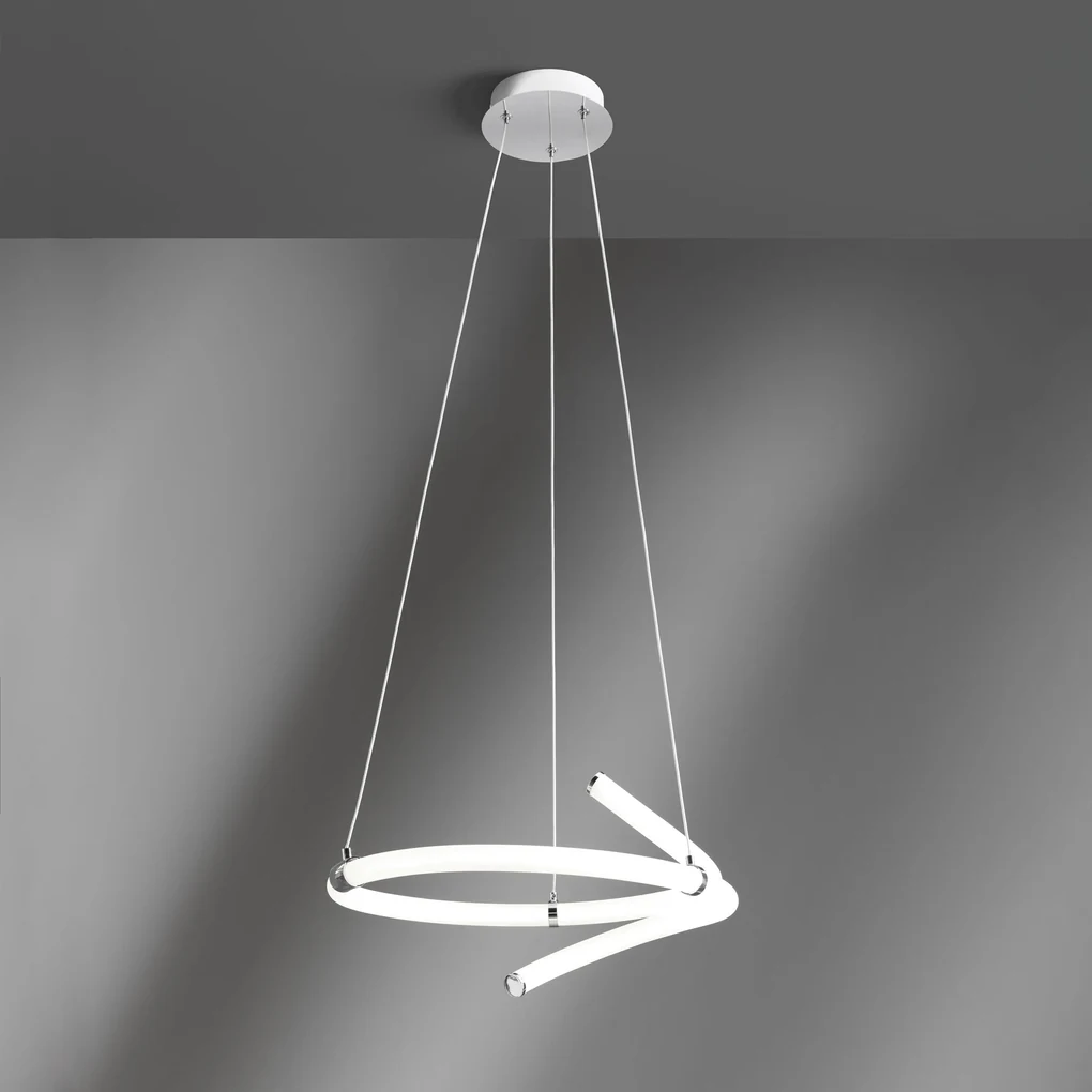 Lampadario Led da soffitto Swirl Bianco 58W Dimmerabile con temperatura  colore regolabile con telecomando LEDme 