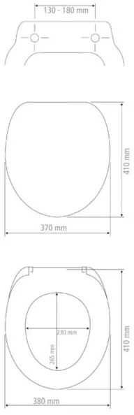 WENKO 20077100-WC sedile per WC PRIMA 37x41 cm nero/argento
