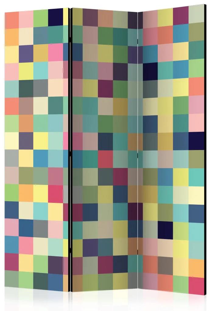 Paravento Milioni di colori (3-parti) - sfondo geometrico colorato con mosaico