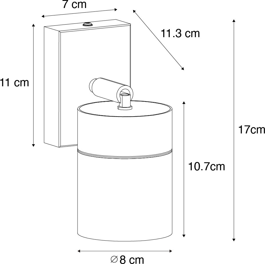Lampada da parete per esterno nera AR70 orientabile IP44 - Solo