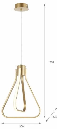 Lampadario LED sospeso ZING LED/19W/230V, finitura oro