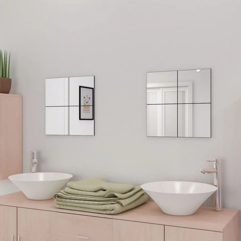 Piastrelle İn Vetro A Specchio Senza Cornice 16 Pz 20,5 Cm /