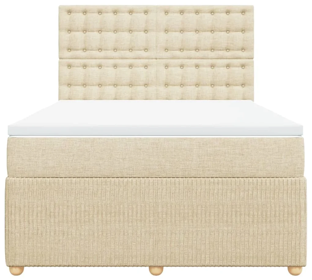 Giroletto a molle con materasso crema 140x200 cm in tessuto