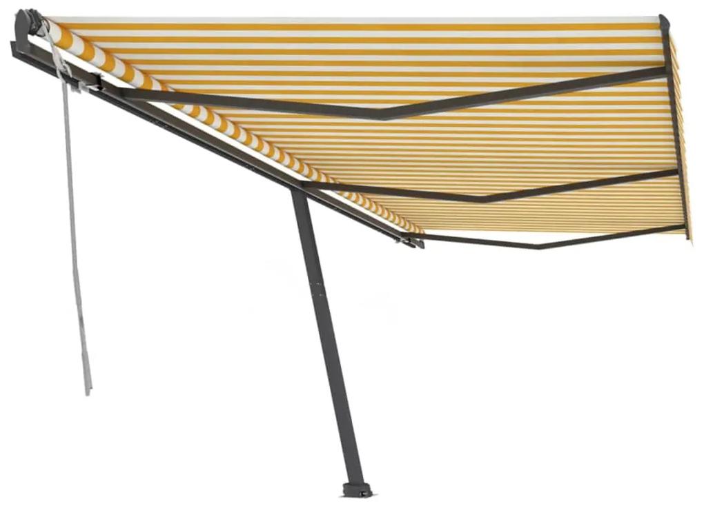 Tenda da Sole Autoportante Manuale 600x300 cm Gialla Bianca