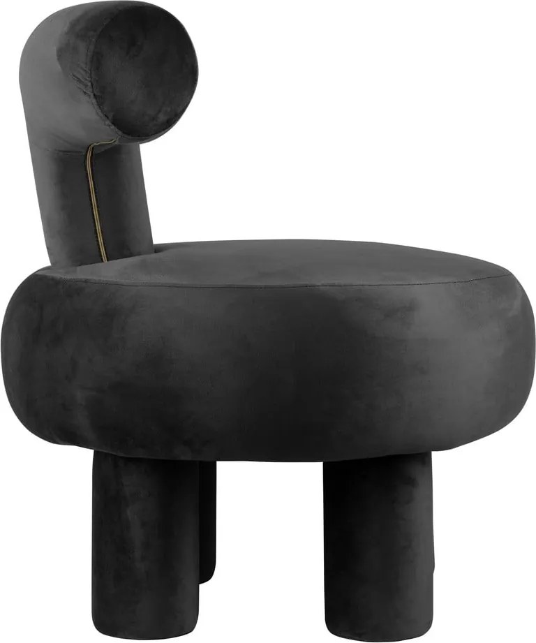 Poltrona in velluto nero Abrazo - Leitmotiv