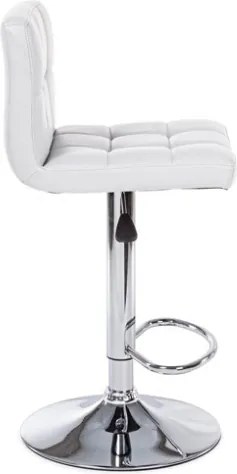 Sgabello Da Bar Alto Imbottito Ecopelle Memphis Bianco Bizzotto