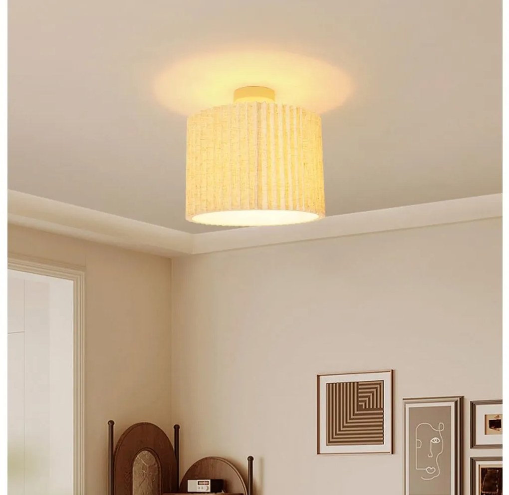 Brilagi - Plafoniera NORDIC WAVE 1xE27/15W/230V Ø 32 cm in lino/bianco