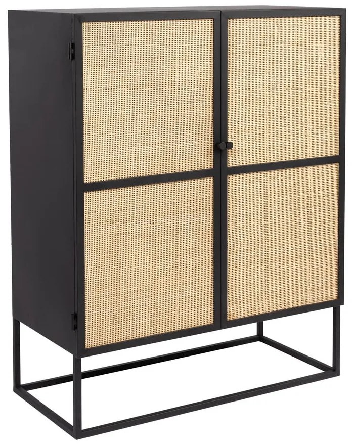 Cassettiera alta in rattan nero 80x100 cm Guuji - White Label