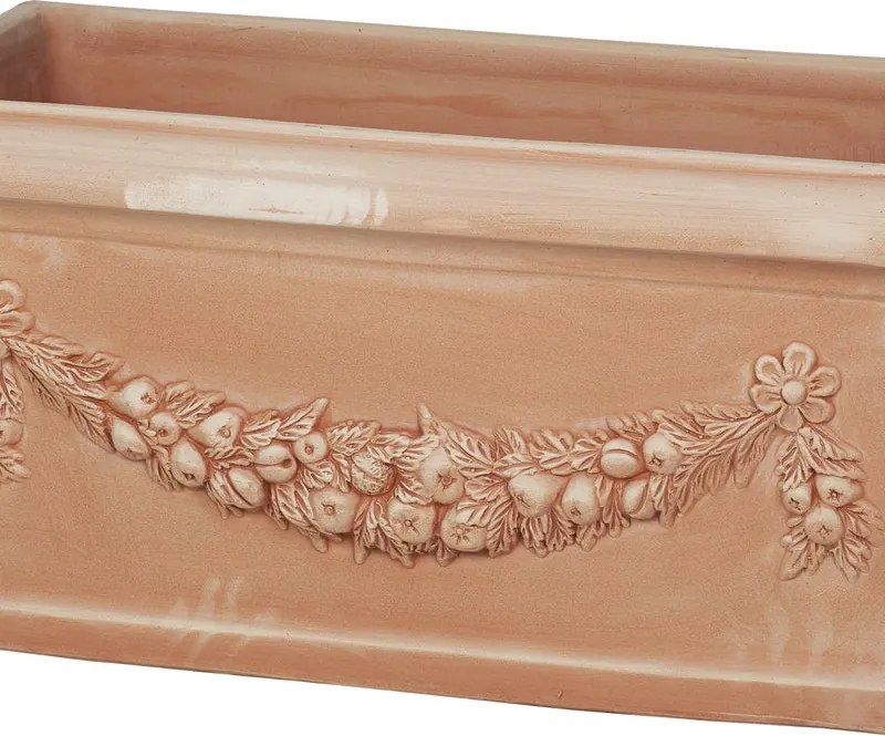 Fioriera Festonata in terracotta terracotta H 44 x L 100 x P 44 cm