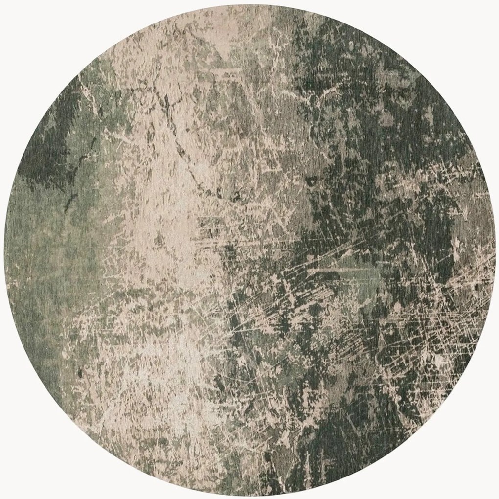 Tappeto rotondo jacquard a tessitura piatta da interno-esterno Cracks