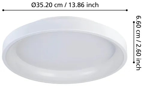 Eglo 901248 - Plafoniera LED dimmerabile LORETELLO LED/12W/230V bianco + +TC