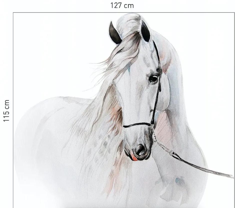 Bellissimo adesivo da parete con cavallo bianco 115 x 127 cm
